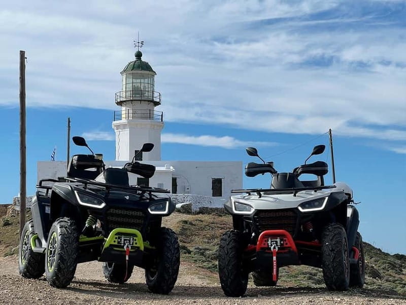 Explore Mykonos Island with a 650cc ATV / QUAD Tour - Spilia Agia Anna and the quieter roads