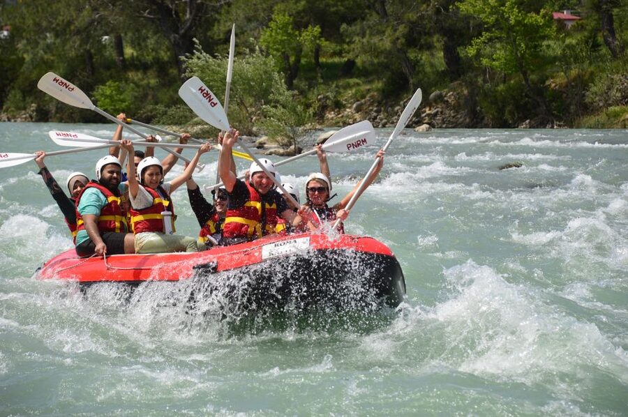 From Belek: Fully Combo Zipline, Quad Safari, Rafting, Lunch - A zipline with a short flight time