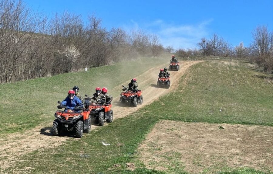 From Bucharest: Forest and Hills ATV Quad Bike Tour - Getting suited up for the quad ride