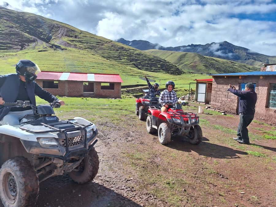 From cusco: Rainbow Mountain ATV Tour with meals - The return ATV ride and lunch in Cusipata