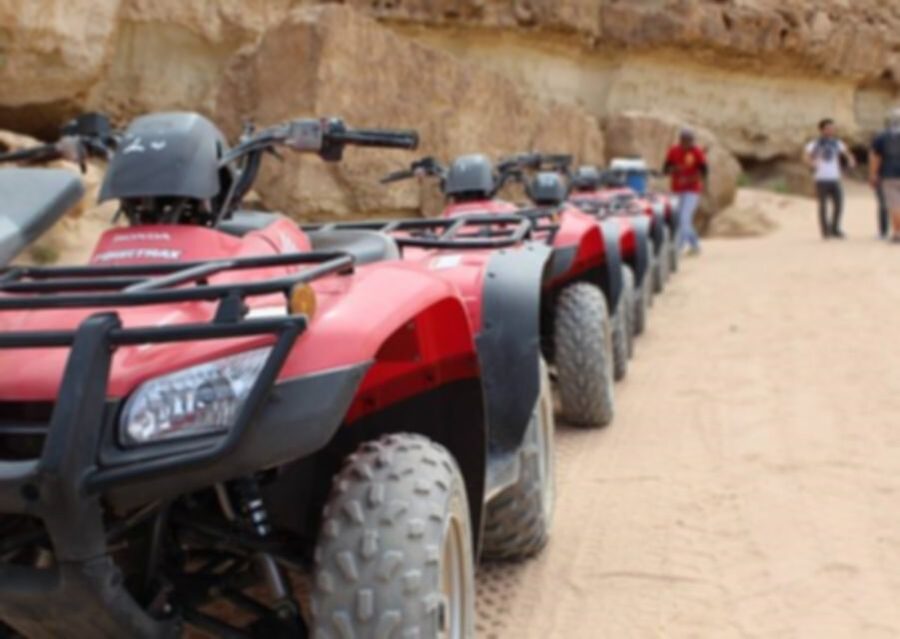 From El Gouna: Dry Canyon Quad Bike Morning Tour - The Bedouin camp stop and its limits