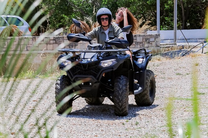 From Kolymbari: Ancient Diktyna & Hidden Beach Quad Safari - Afrata Beach brings a scenic coastal pause