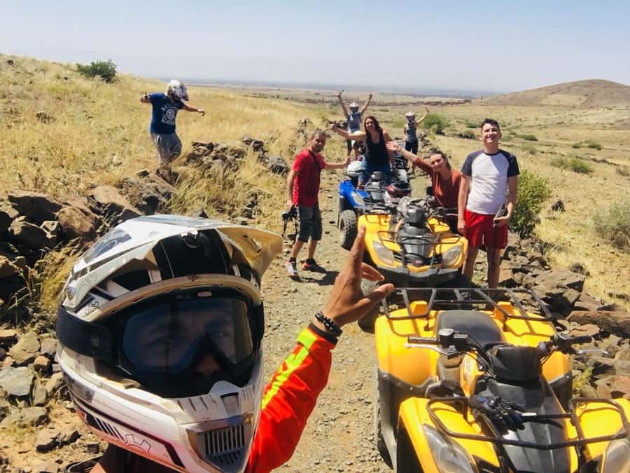 From: Marrakech: Lalla Takerkoust Lake Quad Bike Experience - Getting ready for the quad-bike ride