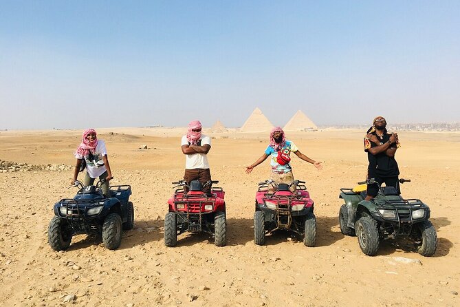 Giza Pyramids, Camel ride and Shopping with ATV Quad bike - The Sphinx and its story in stone