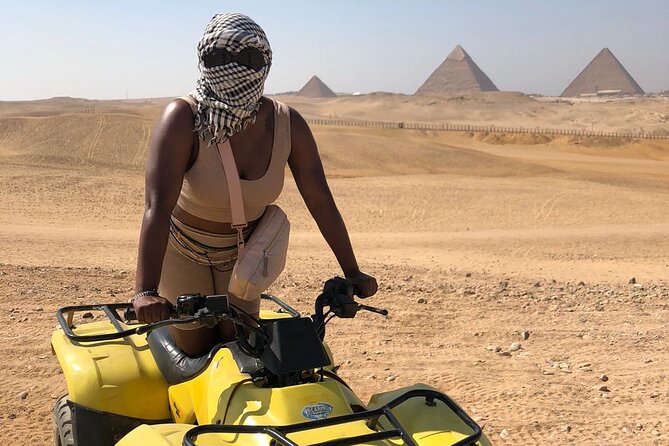 Giza pyramids, Sphinx, ATV bike, Lunch,Camel ride, Dinner cruise& shopping tour - Dinner, dancing, and Cairo by night on the Nile