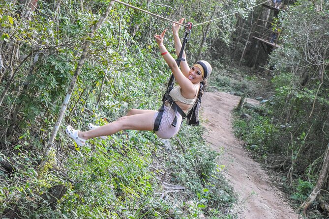 Half Day in Cancun Atvs Ziplines and Cenote Park - ATV riding on rough jungle roads
