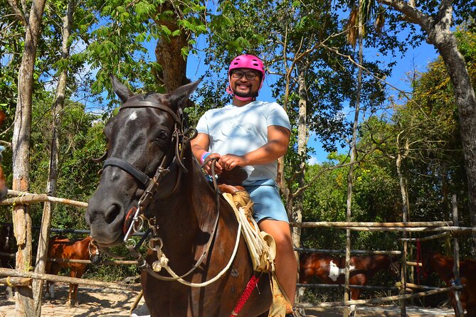 Horseback riding with ATV, zip lines and cenote, lunch and transfer - Two tacos, water, and optional extras