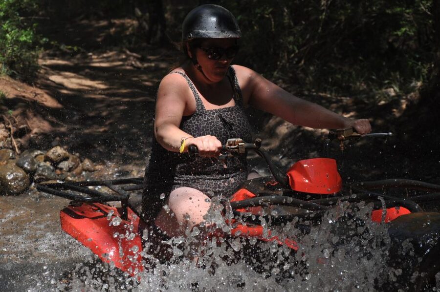 Kemer: Forest, Mud, and Streams Quad Safari Tour with Pickup - Getting ready for a machine that will get dirty
