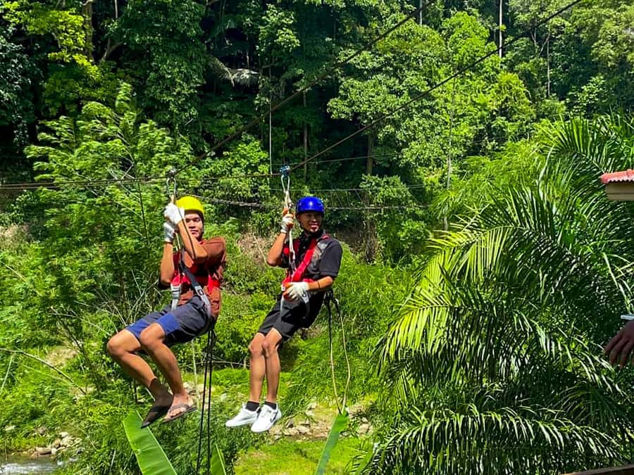 KhaoLak:ATV, ZipLine, & Rafting Adventure Monkey Cave Temple - The ATV ride through mud and greenery