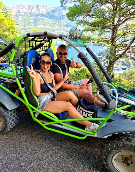Korcula: Buggy Safari with Local Food and Wine Tasting - Riding through vineyards, olive groves, and old stone country