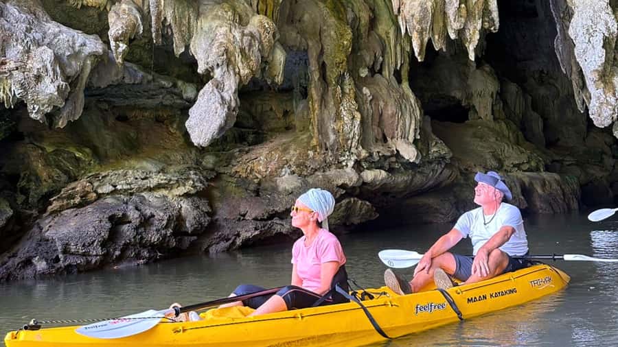 Krabi: Kayaking at Bor Thor with Optional ATV Ride - Paddling the backwaters with fishermen nearby