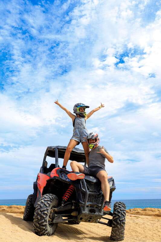 Los Cabos: Ultimate UTVs Adventure, Cross the Wooden Bridge - Helmets, Goggles, Lockers, and Water