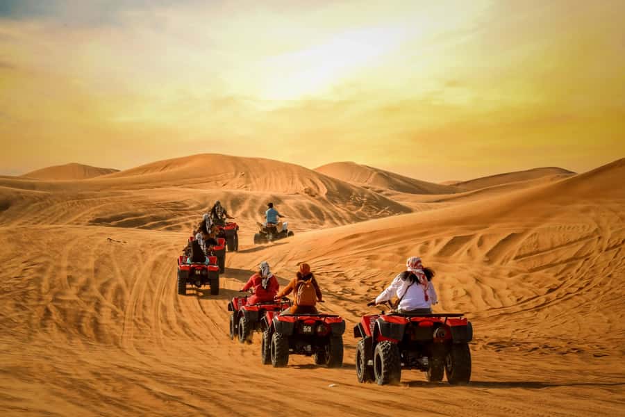 Luxury Dubai Desert Safari, BBQ, Camel Ride, Quad Bike, Show - Buffet dinner with BBQ and Arabic dishes