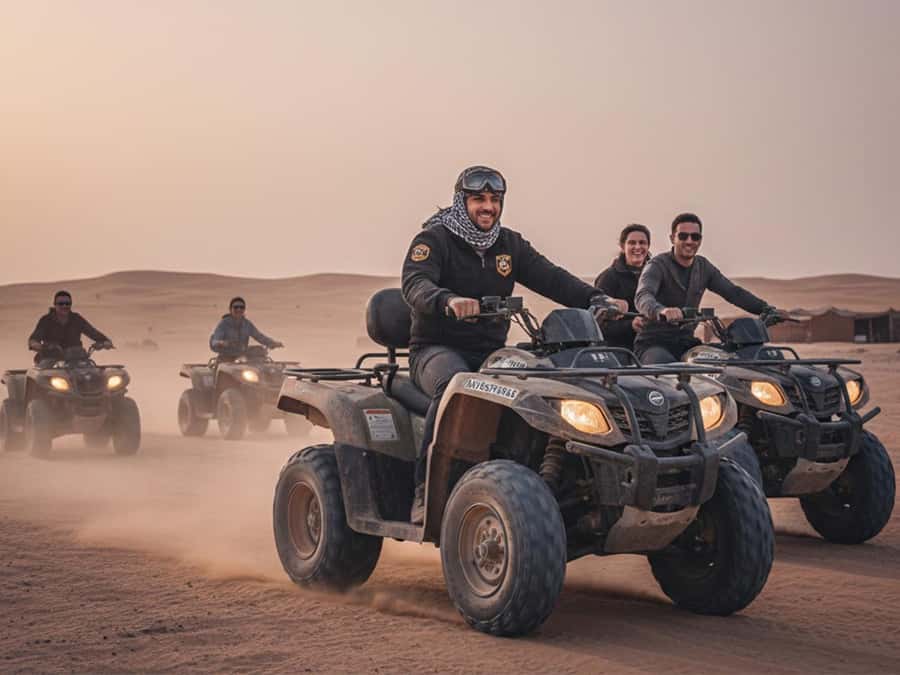 Makadi Bay: 2H Quad Bike, Camel, Stargazing, Dinner & Show - From hotel lobby to desert base