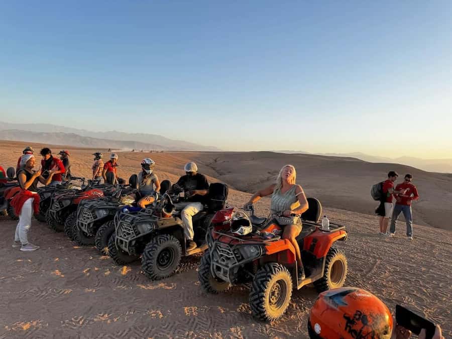 Marrakech: Agafay Desert Camel, Quad Bike & Dinner Show - The quad ride across rocky trails
