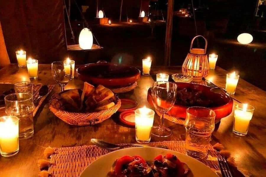Marrakech: Agafay Desert Camel, Quad Bike & Dinner Show - A short camel ride at sunset