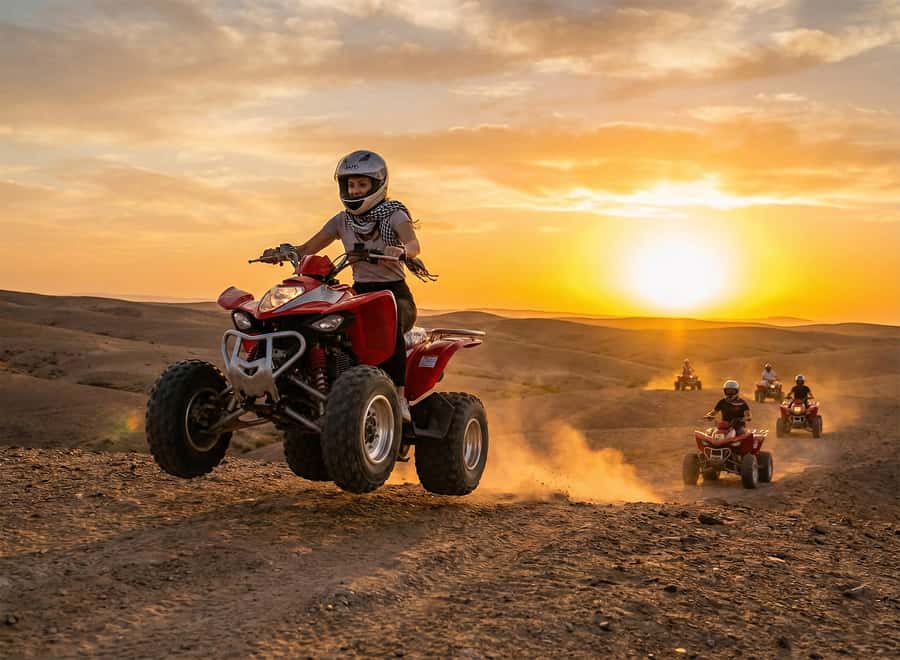 Marrakech: Agafay Desert: Camel ride Quad Bike, Dinner show - A sunset camel ride for first-timers