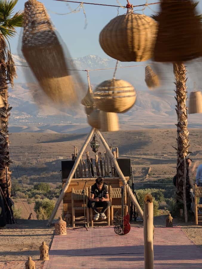 Marrakech: Agafay Desert Quad & Camel Rides, Dinner & Show - Dinner under the stars, with practical food notes