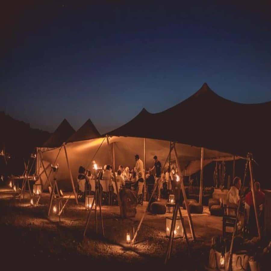 Marrakech: Agafay Desert Quad & Camel Rides with Dinner Show - Moroccan dinner under the stars