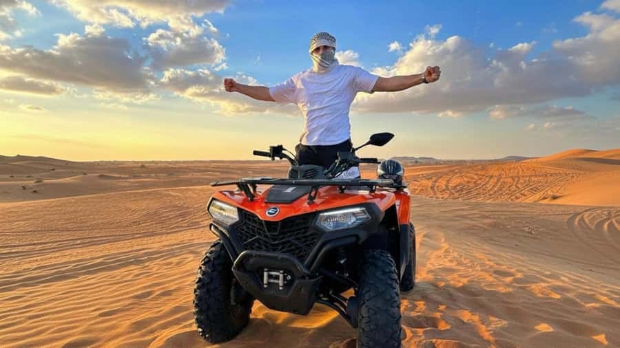 Marrakech: Agafay Desert Tour Quad bike & Dinner fire show - Camel riding at sunset
