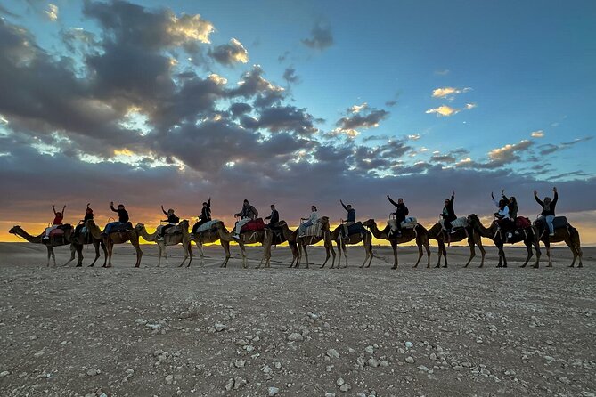 Marrakech: Agafay Quad Tour with Camel Ride, Dinner & Show - Sunset with the Atlas Mountains beyond