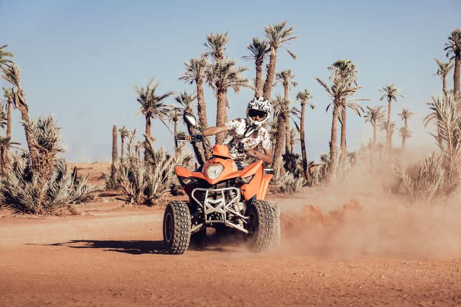 Marrakech: Desert and Palm Grove Quad Tour with Tea - From Marrakech to the Palmeraie in 25 minutes