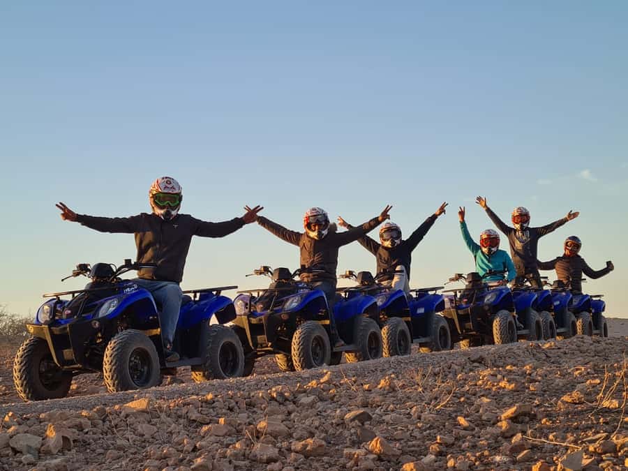 Marrakech: Desert and Palm Grove Quad Tour with Tea - Rocky desert riding on the return