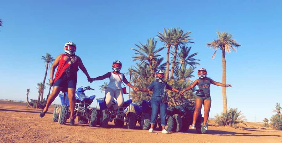 Marrakech: Desert and Palm Grove Sunset Quad Tour with Tea - Safety, comfort, and the less polished details