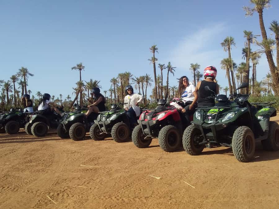 Marrakech, explore the palm grove desert by quad bike - A Moroccan tea stop with mssemen