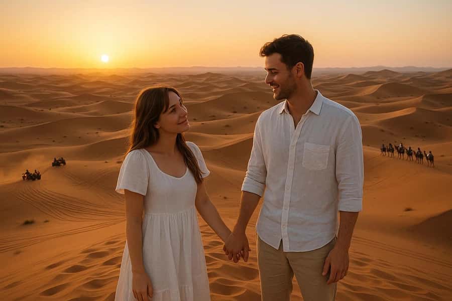 Marrakech/Fez: 3-Day Merzouga Desert Trip, Luxury ATV Option - Camel riding and sunset in the dunes