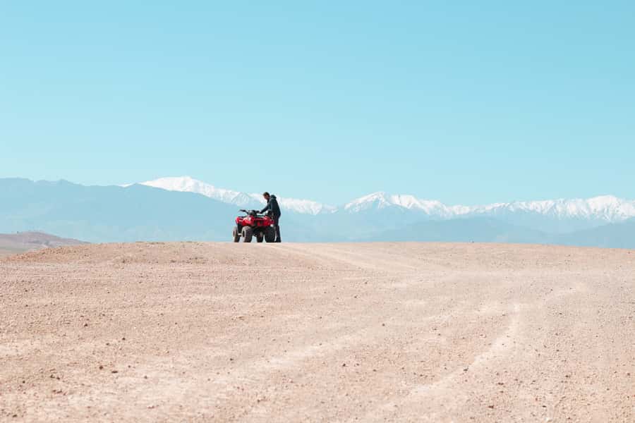 Marrakech: Half-Day Desert Quad Tour with Camel Ride - Leaving Marrakech for the palm-filled desert