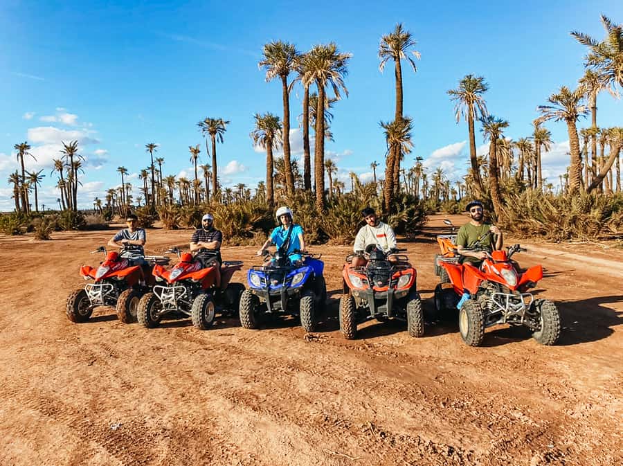 Marrakech: Quad Bike Tour to Palm Oasis and Jbilat Desert - Safety briefing, helmets, and getting started