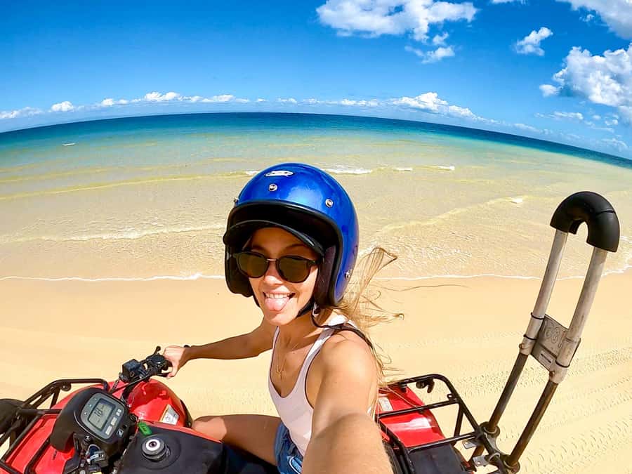 Moreton Island: Tangalooma ATV Quad Bike & Dolphin Feeding - Lunch with a $25 voucher