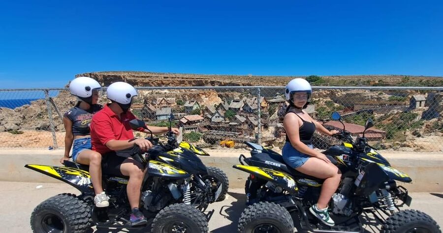 North Malta: Quad Bike Tour with Scenic Land, Sea & Swimming - Finishing in Mellieha Village