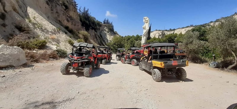 Paphos: Buggy Tour Akamas incl and Adonis Falls - Getting comfortable before the Sea Caves