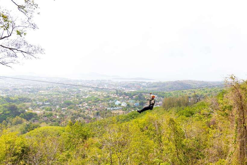 Phuket: Zipline Flying Higher than a Hawk with ATV Option - Getting ready for the zipline