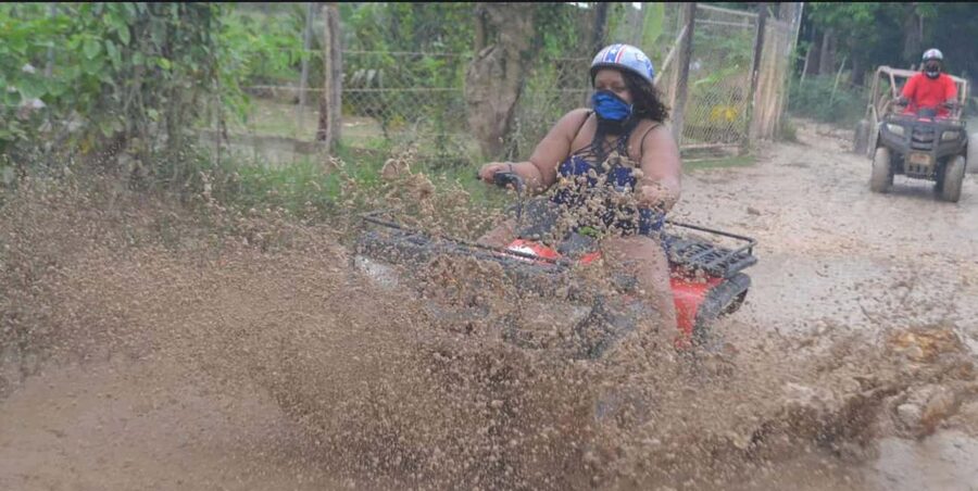 Punta Cana : Done Buggy Excursions AtV /cenote on the Beach - A muddy route through Punta Cana’s inland country
