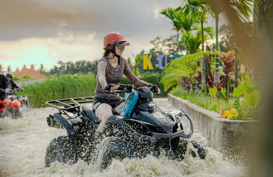 Quad Bike Bali With Tunnel & Waterfall Tour - Lunch, equipment, and changing clothes