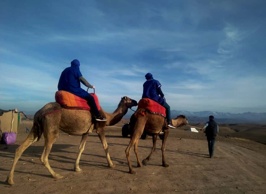 Quad bike & Camel ride in Agafay with dinner at Chouf L’or - Getting on the quad in Agafay