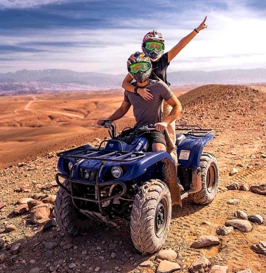 Quad biking in Agafay Desert with lunch & Camel Ride & pool - A Berber lunch with salad and tajine