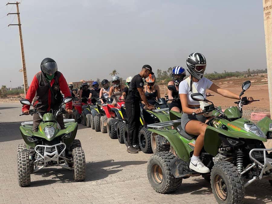 Quad biking in Marrakech's desert palm grove - Following the palm-lined tracks