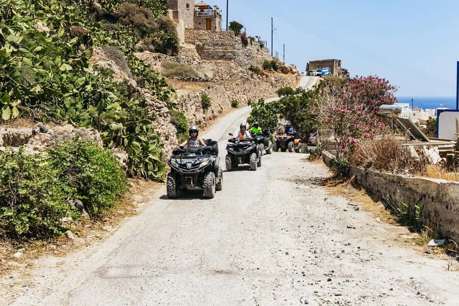 Santorini: ATV Quad Bike Tour with Lunch and Pickup - Pickup at noon and a short introduction to the ATV