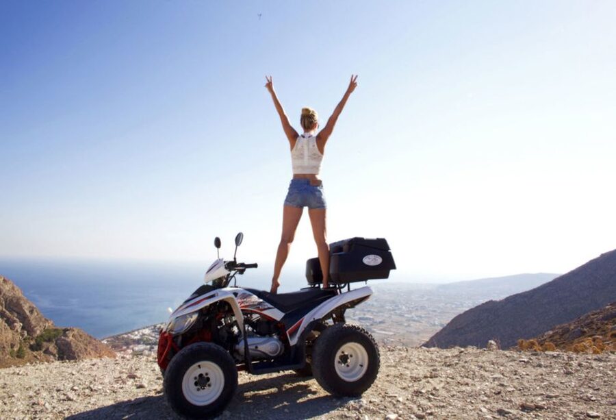 Santorini: ATV-Quad Experience Tour + Transportation - Emporio, the castle, and old village lanes