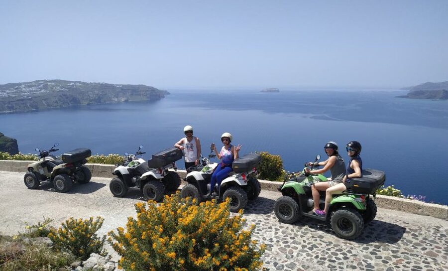 Santorini: ATV-Quad Experience Tour + Transportation - Windmills, vineyards, and Megalochori