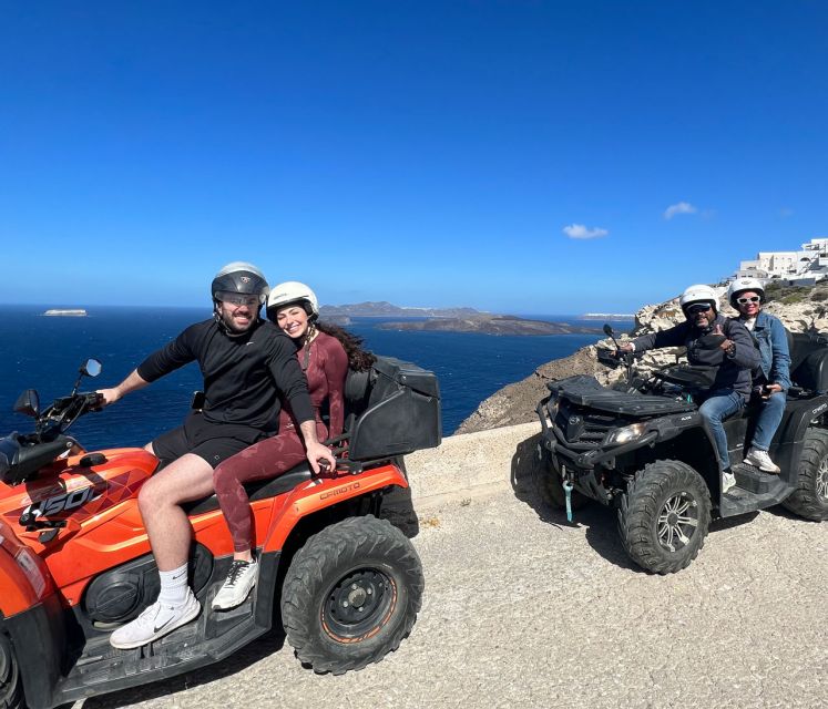 Santorini: ATV-Quad Experience Tour + Transportation - Caldera views and a chapel inside a cave