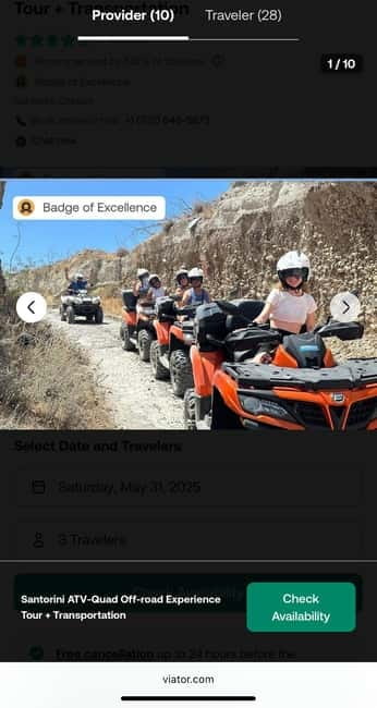 Santorini: ATV-Quad Off-Road Safari with Hidden Trails - Perissa, the coast, and a change of pace