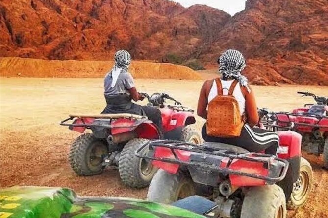 Sharm: Quad Bike or Car Buggy, Camel ride & optional VIP Bedouin Dinner & Show - Photos, scarves, drinks, and extra charges