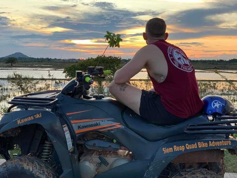 Siem Reap Quad Bike Countryside Tour - The sunset stop over the paddies