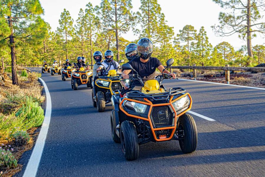 Tenerife: Teide Mountain On-Road Guided Quad Tour with drink - Hotel pickup from the southern resorts