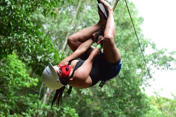The best ATV tour with ziplines and Cenote swim day! - Ziplines and hanging bridges above the jungle